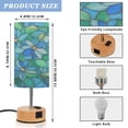 thumbnail image 2 of Wobogo Light Blue Green Glass Bedside Lamp Touch Control Table Lamp with USB A+C Charging Ports & AC Outlet 3-Way Dimmable Nightstand Lamp with Linen Fabric Shade for Bedroom Living Room, 2 of 8