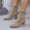 #342-Khaki, variant on Women's Stretchy Sock Boots – Fashionable Winter Ankle Booties with Thick High Heel & Pointed Toe Design for Casual Outfits