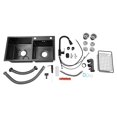 thumbnail image 5 of Laundry Sink with Cabinet & Pull-Out Faucet, Kitchen Sink Cabinet with Draining Basket, Stainless Steel Double Bowl Utility Sinks, Wash Station Tub for Kitchen, Laundry Room (Black), 5 of 7