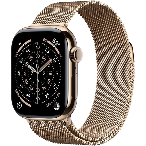 Pre-Owned Apple Watch Series 11 [GPS + Cellular 42mm] Smartwatch with Gold Titanium Case with Gold Milanese Loop