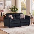 thumbnail image 2 of Bonzy Home Modern Loveseat Modular Sectional Sofa Couches for Living Room Entertaining Guests or Relaxing Alone for Small Spaces Apartment Charcoal, 2 of 8