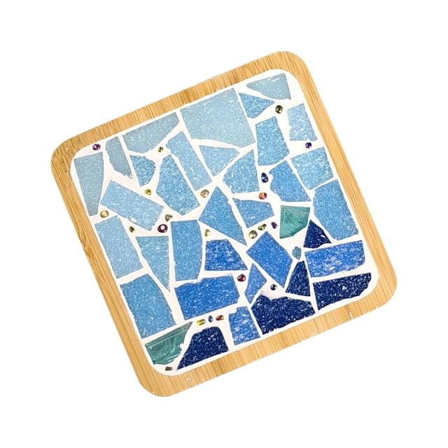 Daily Qaailabf DIY Glass Tiles For Crafts Mixed Color Kits With Wooden For Adults Crafts Materials Package For Hand Made Home Decor Gifts
