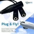 Wirenest GA Twin Plug to Airbus XLR Headset Adapter Aviation .206