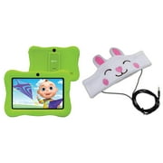 Contixo V9-3 Green 7-Inch Kids Tablet with 16 GB Storage (Green) & H1-Rabbit Kid's Fleece Headphones (Rabbit)