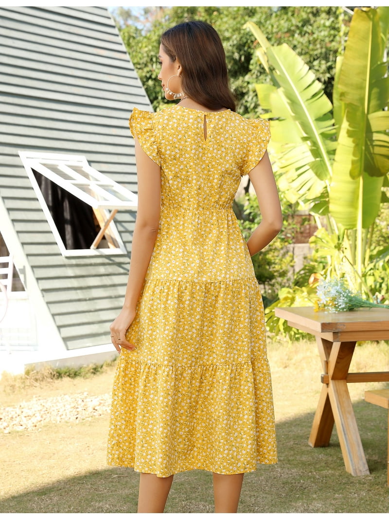 knee length dresses for ladies Sugarlips: Step Out Forest Green Floral Midi Dress – Shop the Mint main image 1