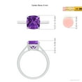 thumbnail image 4 of ANGARA Natural Classic Solitaire Cushion 2.2 ct Amethyst Cocktail Ring in 14K White Gold for Women (Size-8mm) | February Birthstone, Anniversary, Jewelry Gift for Women | Natural Amethyst Ring, 4 of 9