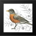 thumbnail image 2 of Wilson, Kelsey 15x15 Black Modern Framed Museum Art Print Titled - Backyard Birds VI-Robin, 2 of 5