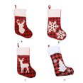 thumbnail image 3 of Billuyoard Calcetín de Navidad corto de felpa pequeño regalo envoltorio alce calcetines de copo de nieve rejilla roja colgante de Navidad barra Kits de decoración para fiestas Copo de nieve, 3 of 6