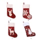 thumbnail image 3 of Billuyoard Calcetín de Navidad corto de felpa pequeño regalo envoltorio alce calcetines de copo de nieve rejilla roja colgante de Navidad barra Kits de decoración para fiestas Copo de nieve, 3 of 6