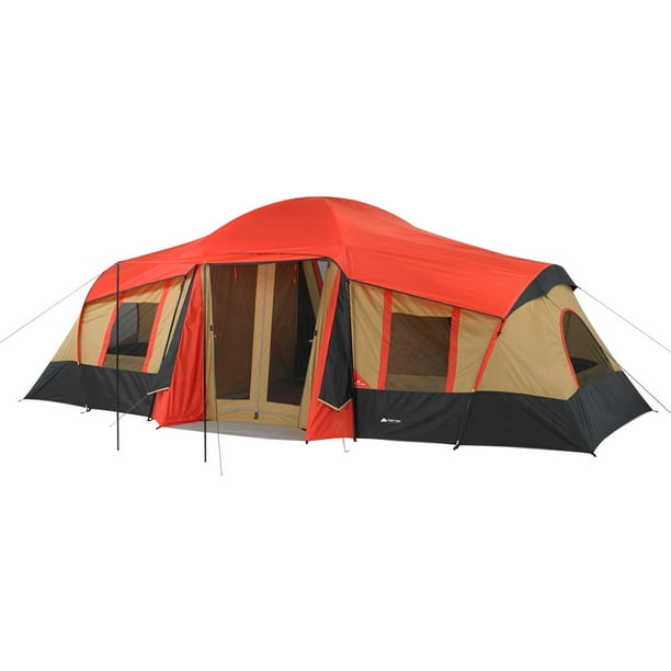 Ozark Trail 10 Person 3 Room Vacation Tent With Shade Awning Walmart Com Walmart Com