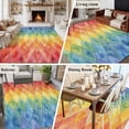 thumbnail image 3 of Rectangle Rug 6x9ft Area Rug, Abstract Rainbow Geometric Area Rugs for Living Room Bedroom, Gradient Diamond Shape Floor Mat Non-Slip Non-Shedding Carpet Indoor Accent Rugs, 3 of 9