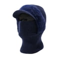 thumbnail image 4 of Outfmvch Womens Knit Hats Winter 3 in 1 Beanie Hat for Women, Womens Winter, Cold Knitted Hats Wind Resistant Hooded Scarf, Thick Plush-Lined Ski Mask Navy One Size, 4 of 4