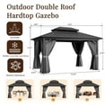 thumbnail image 4 of JolyDale 10' x 14' Outdoor Hardtop Gazebo, Galvanized Double Roof Canopy Gazebo,Aluminum Frame Permanent Pavilion with Mosquito Net and Privacy Curtain for Garden, Patio, Gray, 4 of 8