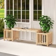 thumbnail image 1 of Costway Patio Wooden Bench with Planter 2 Side Flower Box Slot Design for Easy Assembly, 1 of 10