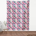 thumbnail image 4 of Ambesonne Floral Fabric by the Yard Upholstery, Botanical Polka Dots Art, 5 Yards, Dried Rose and Petrol Blue, 4 of 5