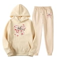 thumbnail image 4 of Women's Valentine's Day 2 Piece Sweatsuit - Funny Bow Graphic Hoodie & Jogger Pants Athletic Trackset, 4 of 4