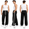 thumbnail image 2 of Tsesme Men's Straight Leg Sweatpants, Side Stripe Patchwork Loose Track Pants, Drawstring Elastic Waist Casual Athletic Trousers,M, 2 of 8
