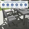 thumbnail image 3 of KINGYES All Weather Outdoor Dining Chairs Set of 2, HDPE Oversized Patio Chairs, Gray, 3 of 9