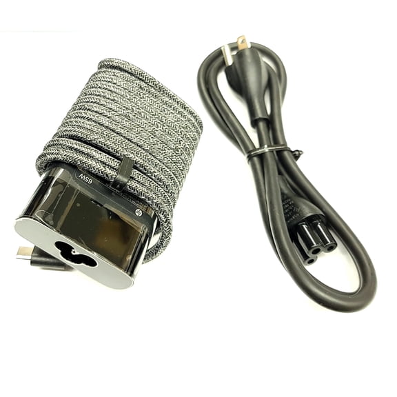 Genuine HP 65W USB-C AC Power Charger Adapter M54350-001 M52944-001 TPN-LA22 PA-1650-28HT For HP Laptops, Original 3.3ft Power Cord Included