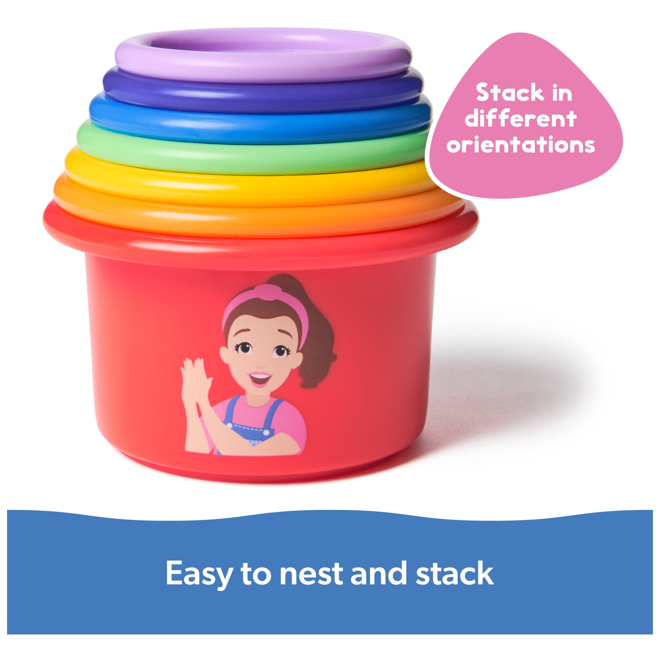 Ms. Rachel Rainbow Stacking Cups 7-Pack, For Kids Ages 6+ Months