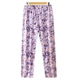 thumbnail image 2 of Felirenzacia Women's Cotton Long Pajama Pants Purple,XXXXL, 2 of 5