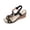 #Black, variant on Summer Sandals for Women High Wedge Platform T-Strap Geometric Cutouts Metallic Detail Ankle Strap Open Toe Dressy Party Beach Walking Elegant Stylish Ladies Shoes