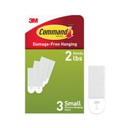 Command Small Picture Hanging Strips, White, Damage Free Decorating, 3 Pairs