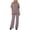 Purple, variant on Women's Two Piece Sets Short Sleeve Crew Neck Pullover Top Wide Leg Pants Lounge Set Travel Outfits Purple