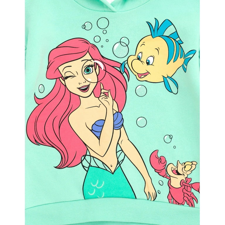 Disney Princess Little Mermaid Ariel Pullover Hoodie and Jogger Pants Outfit Set Newborn to Big Kid