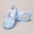 thumbnail image 4 of Xfvqtps Ballet Shoes for Girls Soft Sole Non Slip Cross Elastic Straps Butterfly Embroidery Satin Dance Shoes for Gymnastics Performance Blue, 4 of 8