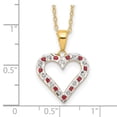 thumbnail image 6 of Auriga Fine Jewelry 925 Sterling Silver 18K Gold-plated Diamond and Ruby Heart Necklace 18" for Women, 6 of 6