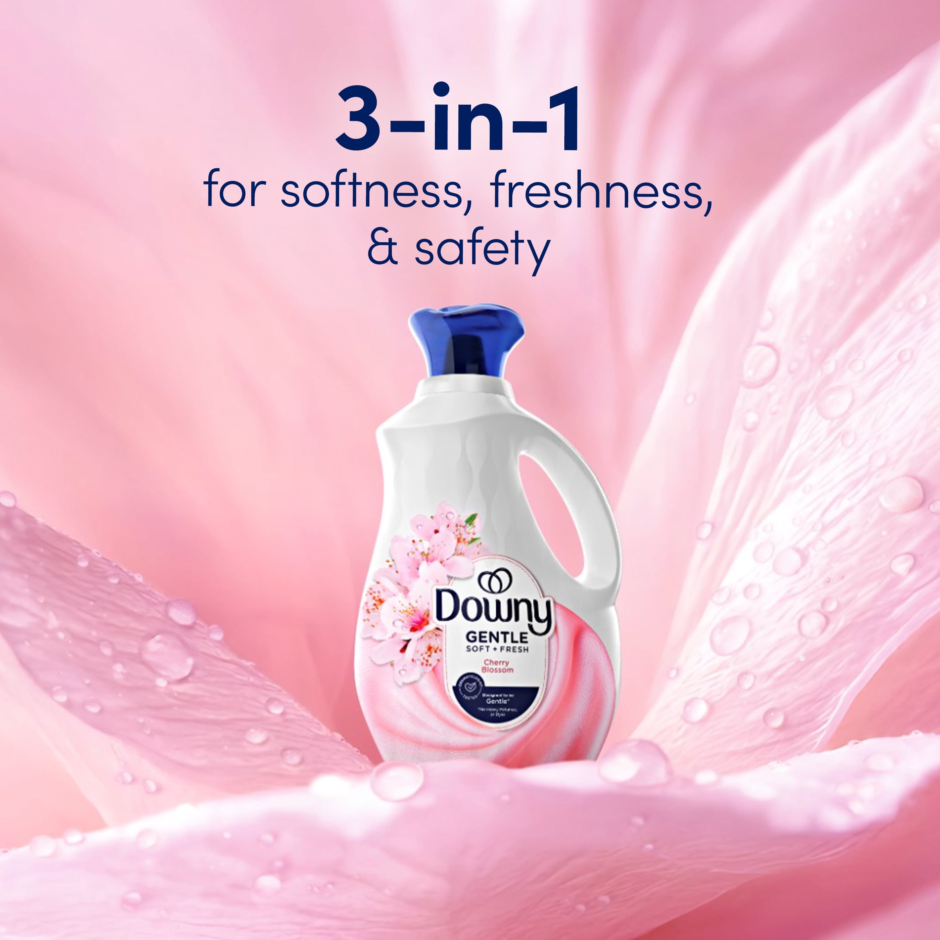 Downy Gentle Soft + Fresh Liquid Fabric Softener, Cherry Blossom Scent, 93 fl oz, 138 Loads