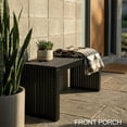 thumbnail image 5 of Bamboo natural 36-inch wooden stool, suitable for hallways, living rooms, dining rooms, kitchens, bedrooms, bathrooms, hallways, front doors, indoor and outdoor terrace use, mid-century modern decor, 5 of 5