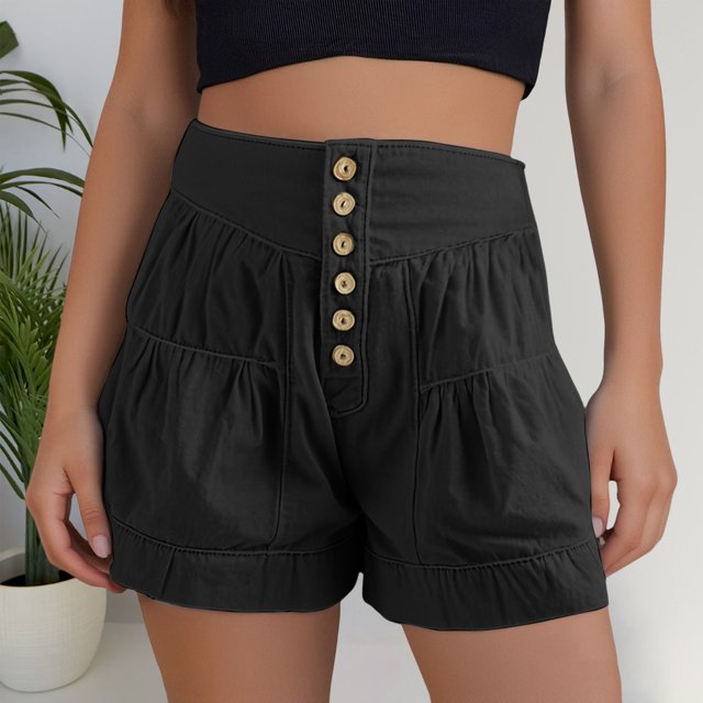 WILLBEST Pantalones Casuales de Verano para Mujer, Pantalones Cortos Vaqueros Holgados de Cintura Alta, Cómodos y con Bolsillos para Uso Diario. Grande