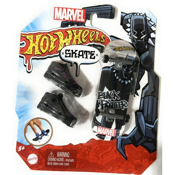 Black Panther Marvel Hot Wheels Skate Fingerboard and Shoes