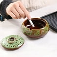 thumbnail image 6 of Qeeadeea Ceramic Ashtray With Lid Windproof, Inside Cigar Ashtrays, Small Decorative Ashtray For Cigarettes Outdoor -green-10x10x9cm, 6 of 7