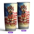 thumbnail image 2 of Firefighter Yorkshire Terrier Hero Rescue Fire Dept Fireman USA Flag 20oz Stainless Steel Tumbler Insulated Cup with Lid Yorkie Dog Lover Gifts - 02026, 2 of 5