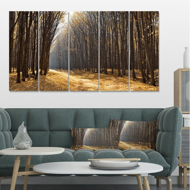 Light in the Forest Path Panorama - Forest Canvas Art Print
