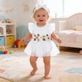 thumbnail image 2 of RMGVDSD Baby Girl Romper Dress Summer Ruffle Sleeveless Floral Tulle Dresses Infant Newborn Bodysuit Flower Girl Dress With Headband Set 0-3 Months, 2 of 5