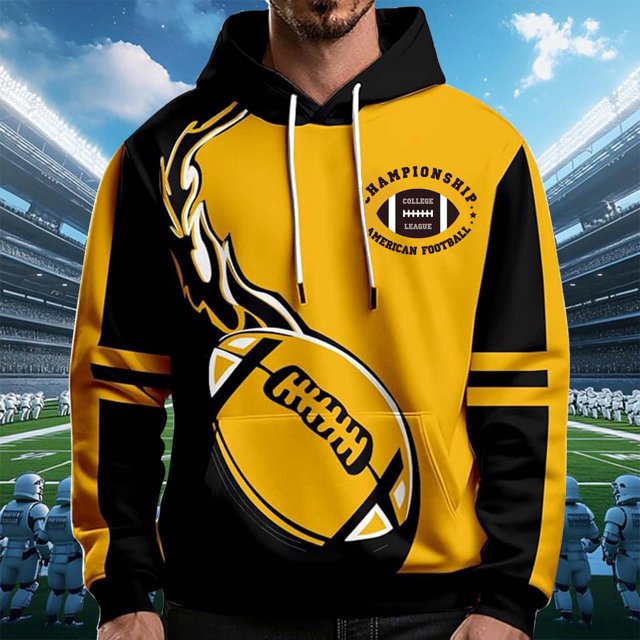 WILLBEST Sudaderas Deportivas para Hombre, Sudaderas con Capucha De Rugby y Fútbol para Hombres y Mujeres, Sudaderas Casuales con Cuello y Cordón, Sudadera con Capucha De Manga Larga XXXGrande