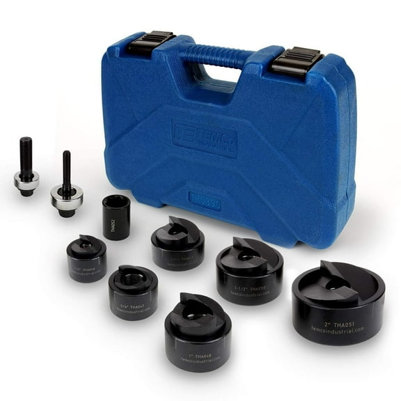 TEMCo TH0390 Manual Knockout Punch Driver Set for 1/2"-2" Electrical Conduit Hole Sizes