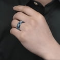 thumbnail image 3 of Pareja de Acero Anillo de Moda Anillo de Acero Patrón y Titanio Inoxidable Europeo, 3 of 7