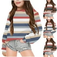thumbnail image 4 of RXIRUCGD Chandail en Molleton à Rayures pour Filles Col Rond Manches Longues Pull Décontracté Ample Mode Automne Hiver Mode Urbaine, Chandail en Molleton Vert pour Filles Taille 9-10 Ans, 4 of 4