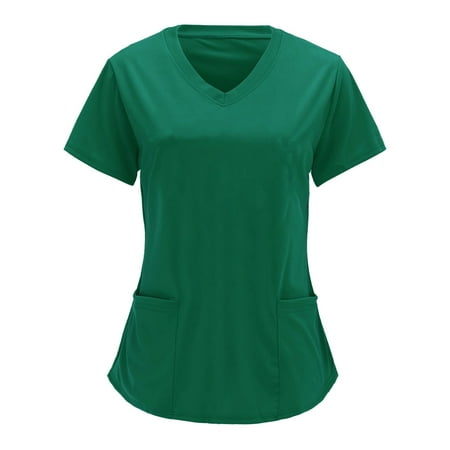 

CHMORA V-Neck Womens Scrubs Top Workwear Originals with Rib-Knit Back Panels