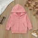 thumbnail image 5 of Gibobby Chamarra de invierno para niños y niñasNiñas Niños Con Capucha Otoño Sudadera Manga Larga Color Sólido Abrigo Ropa De Otoño(Rosa, 6-12 Meses), 5 of 5