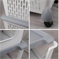 Kiddream 5 Tiers Plastic Stackable Baskets with Wheels, Grey Stacking