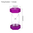 thumbnail image 2 of Temporizador de arena de 1 minuto Uxcell, reloj de arena pequeño hexagonal, cuenta regresiva de vidrio de arena morado, 2 of 5