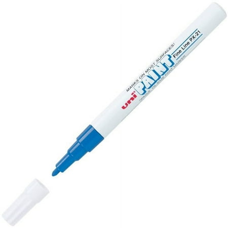 UPC: 0070530637038 | uni-ball Uni-Paint PX-21 Oil-Based Fine Point Marker Fine Marker Point – Blue Oil Based Ink – 12 / Dozen
