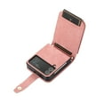 thumbnail image 6 of Decase for Samsung Galaxy Z Flip 4 5G Wallet Case (2022 Release), Shockproof PU Leather Zipper Purse with Crossbody Wristlet Strap Card Holder Cover for Galaxy Z Flip 4, Pink, 6 of 10