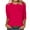 Hot Pink#1, variant on Fartey Womens 3/4 Sleeve Tops Dressy Casual Crew Neck T Shirts with Pocket Basic Summer Shirt Slim FIt Solid Color Tunic Tops 2025 Wine M